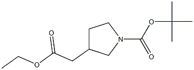 tert-butyl 3-(2-ethoxy-2-oxoethyl)pyrrolidine-1-carboxylate Struktur