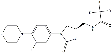 N-[[(5R)-3-[3-Fluoro-4-(4-Morpholinyl)phenyl]-2-oxo-5-oxazolidinyl]Methyl]acetaMide-d3 Struktur