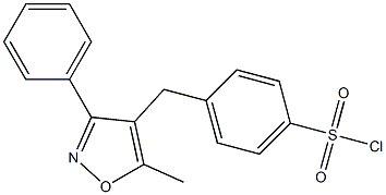 3-Phenyl-4-(4-chlorosulfonylbenzyl)-5-Methylisoxazole Struktur