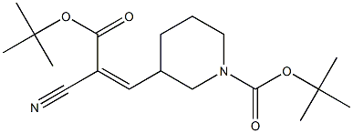 (Z)-tert-butyl 3-(3-tert-butoxy-2-cyano-3-oxoprop-1-enyl)piperidine-1-carboxylate Struktur