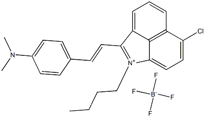 1-n-Butyl-6-chloro-2-((E)-2-[4-(diMethylaMino)phenyl]ethenyl)benzo[cd]indoliuM tetrafluoroborate, 96% Struktur