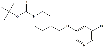 4-(5-BroMo-pyridin-3-yloxyMethyl)-piperidine-1-carboxylic acid tert-butyl ester Struktur