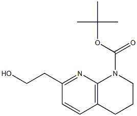 1-BOC-7-(2-HYDROXYETHYL)-3,4-DIHYDRO-1,8-NAPHTHYRIDINE Struktur