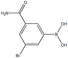 3-broMo-5-carbaMoylphenylboronic acid Struktur