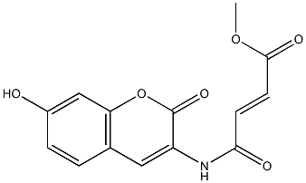 3-(7-Hydroxy-2-oxo-2H-chromen-3-ylcarbamoyl)acrylic acid methylester Struktur