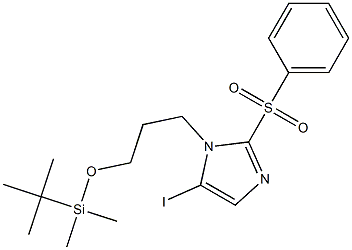 1-(3-((tert-butyldiMethylsilyl)oxy)propyl)-5-iodo-2-(phenylsulfonyl)-1H-iMidazole Struktur