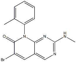 6-broMo-2-(MethylaMino)-8-(o-tolyl)pyrido[2,3-d]pyriMidin-7(8H)-one Struktur