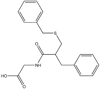 N-[2-[[(phenylMethyl)thio]Methyl]-1-oxo-3-phenylpropyl]glycine Struktur