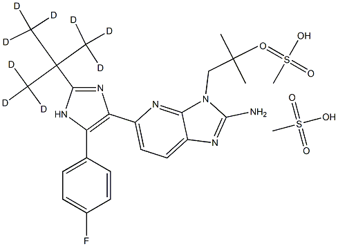 5-[2-(1,1-DiMethylethyl-d9)-5-(4-fluorophenyl)-1H-iMidazol-4-yl]-3-(2,2-diMethylpropyl)-3H-iMidazo[4,5-b]pyridin-2-aMine DiMethanesulfonate Struktur