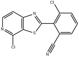 3-chloro-2-(4-chlorothiazolo[5,4-c]pyridin-2-yl)benzonitrile Struktur