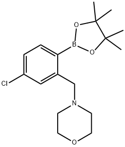 4-{[5-chloro-2-(tetramethyl-1,3,2-dioxaborolan-2-yl)phenyl]methyl}morpholine Struktur