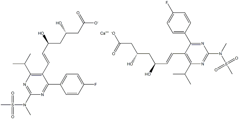 bis[(E)-7-[ 4-(4- fluorophenyl)- 6-isopropyl-2- [Methyl (Methylsulfonyl) aMino] pyriMidin-5-yl] (3S, 5S)-3, 5-dihydroxyhept -6-enoic acid]calciuM salt Struktur