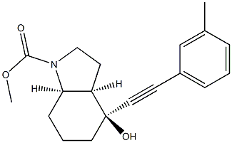 (3aR,4S,7aR)-Methyl 4-hydroxy-4-(M-tolylethynyl)octahydro-1H-indole-1-carboxylate Struktur