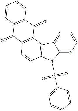 5-(phenylsulfonyl)-5H-naphtho[2,3-e]pyrido[2,3-b]indole-8,13-dione Struktur