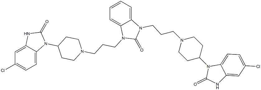 1,3-Bis[3-[4-(5-chloro-2-oxo-2,3-dihydro-1H-benziMidazol-1-yl)piperidin-1-yl]propyl]-1,3-dihydro-2H-benziMidazol-2-one Struktur