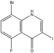 8-BroMo-5-fluoro-3-iodo-1H-quinolin-4-one Struktur