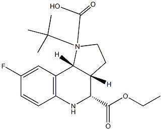 (3AR,4R,9BR)-1-TERT-BUTYL 4-ETHYL 8-FLUORO-3,3A,4,5-TETRAHYDRO-1H-PYRROLO[3,2-C]QUINOLINE-1,4(2H,9BH)-DICARBOXYLATE Struktur