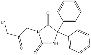 3-(3-broMo-2-oxo-propyl)-5,5-dipenyl-iMidazolidine-2,4-dione Struktur