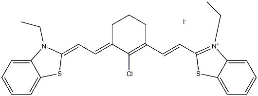 2-[2-[2-Chloro-3-[2-(3-ethyl-3H-benzthiazol-2-ylidene)-ethylidene]-1-cyclohexen-1-yl]ethenyl]-3-ethyl-benzthiazolium iodide Struktur