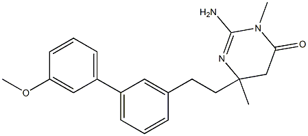 2-aMino-6-(2-(3'-Methoxy-[1,1'-biphenyl]-3-yl)ethyl)-3,6-diMethyl-5,6-dihydropyriMidin-4(3H)-one Struktur