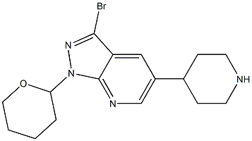 3-broMo-5-(piperidin-4-yl)-1-(tetrahydro-2H-pyran-2-yl)-1H-pyrazolo[3,4-b]pyridine Struktur