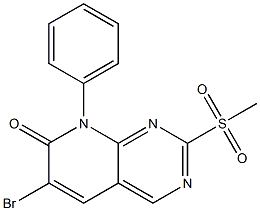 6-broMo-2-(Methylsulfonyl)-8-phenylpyrido[2,3-d]pyriMidin-7(8H)-one Struktur