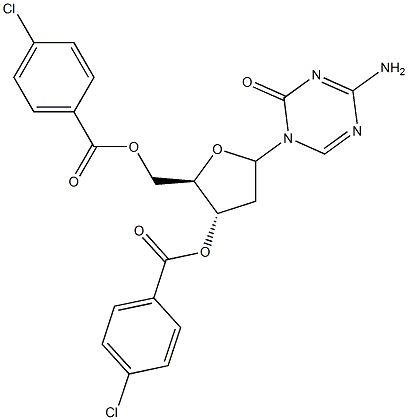 1-(4-aMino-2H-2-oxo-1,3,5-triazine-1-yl)-3,5-di-O-(4-chlorobenzoyl)-1,2-dideoxy-D-ribofuranose Struktur