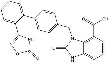 2-oxo-3-((2'-(5-oxo-4,5-dihydro-1,2,4-oxadiazol-3-yl) biphenyl-4-yl)Methyl)-2,3-dihydro-1H-benzo[d]iMidazole-4-carboxylic acid Struktur