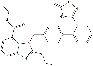 ethyl 2-ethoxy-1-((2'-(5-oxo-4,5-dihydro-1,2,4-oxadiazol-3-yl)biphenyl-4-yl)Methyl)-1H-benzo[d]iMidazole-7-carboxylate Struktur