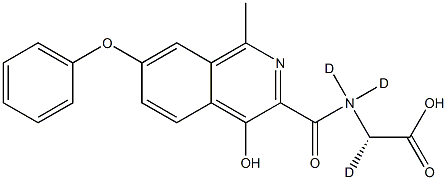 N-[(4-Hydroxy-1-Methyl-7-phenoxy-3-isoquinolinyl)carbonyl]glycine-d3 Struktur