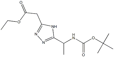 ethyl 2-(5-(1-((tert-butoxycarbonyl)aMino)ethyl)-4H-1,2,4-triazol-3-yl)acetate Struktur