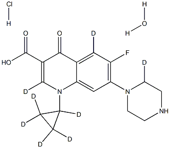 Ciprofloxacin-D8-HCl hydrate Struktur