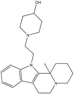 1-(2-(12b-Methyl-1,3,4,6,7,12b-hexahydroindolo[2,3-a]quinolizin-12(2H)-yl)ethyl)piperidin-4-ol Struktur