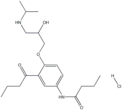 N-[3-Butanoyl-4-[(2RS)-2-hydroxy-3-[(1-Methylethyl)aMino]-propoxy]phenyl]butanaMide Hydrochloride Struktur