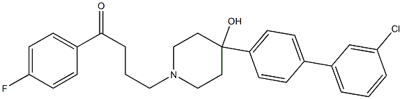 4-[4-(3'-Chlorobiphenyl-4-yl)-4-hydroxypiperidin-1-yl]-1-(4-fluorophenyl)butan-1-one Struktur