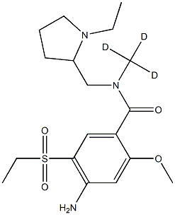 4-AMino-N-[(1-ethyl-2-pyrrolidinyl)Methyl]-5-(ethylsulfonyl)-2-Methoxy-N-(Methyl-d3)benzaMide Struktur