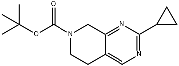 2-Cyclopropyl-5,8-dihydro-6H-pyrido[3,4-d]pyriMidine-7-carboxylic acid tert-butyl ester Struktur