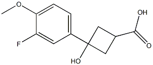 3-(3-Fluoro-4-Methoxy-phenyl)-3-hydroxy-cyclobutanecarboxylic acid Struktur