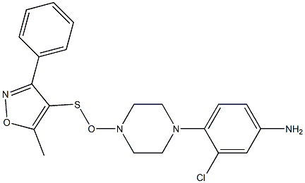 3-chlro-4-(4-(5-Methyl-3-phenylisoxazol-4-ylthiooxy)piperazin-1-yl)aniline Struktur