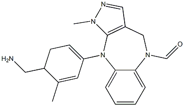 (4-(AMINOMETHYL)-3-METHYLPHENYL)(1-METHYLBENZO[B]PYRAZOLO[3,4-E][1,4]DIAZEPIN-5(1H,4H,10H)-YL)METHANONE Struktur