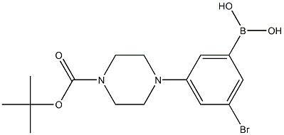 3-Bromo-5-(4-(tert-butoxycarbonyl)piperazin-1-yl)phenylboronic acid Struktur