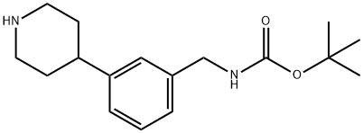 tert-butyl 3-(piperidin-4-yl)benzylcarbaMate Struktur