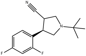 (4R)-1-(tert-butyl)-4-(2,4-difluorophenyl)pyrrolidine-3-carbonitrile Struktur