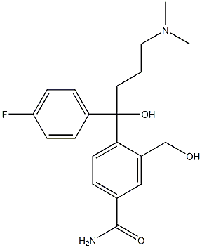 4-(4-(diMethylaMino)-1-(4-fluorophenyl)-1-hydroxybutyl)-3-(hydroxyMethyl) benzaMide Struktur