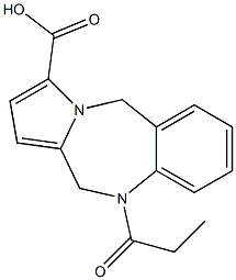 10-Propionyl-10,11-dihydro-5H-benzo[e]pyrrolo[1,2-a][1,4]diazepine-3-carboxylic acid Struktur