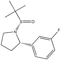 (S)-1-((S)-tert-butylsulfinyl)-2-(3-fluorophenyl)pyrrolidine Struktur