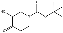 tert-butyl 3-hydroxy-4-oxopiperidine-1-carboxylate Struktur