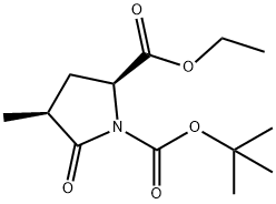 (2S,4S)-1-BOC-4-METHYL-5-OXOPYRROLIDINE-2-CARBOXYLIC ACID ETHYL ESTER Struktur