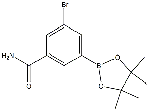 3-broMo-5-(4,4,5,5-tetraMethyl-1,3,2-dioxaborolan-2-yl)benzaMide Struktur