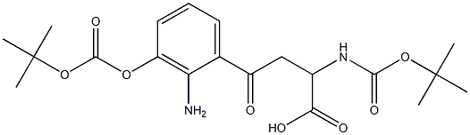 4-(2-aMino-3-((tert-butoxycarbonyl)oxy)phenyl)-2-((tert-butoxycarbonyl)aMino)-4-oxobutanoic acid Struktur